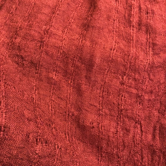 Lulu Huge Fringe Scarf Maroon - Picture 4 of 6